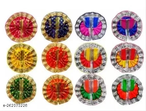 Laddu Gopal Dress Silk, Pack of 12 (Multi, 12)