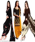 Crepe Printed Unstitched Suits for Women, Pack of 3 