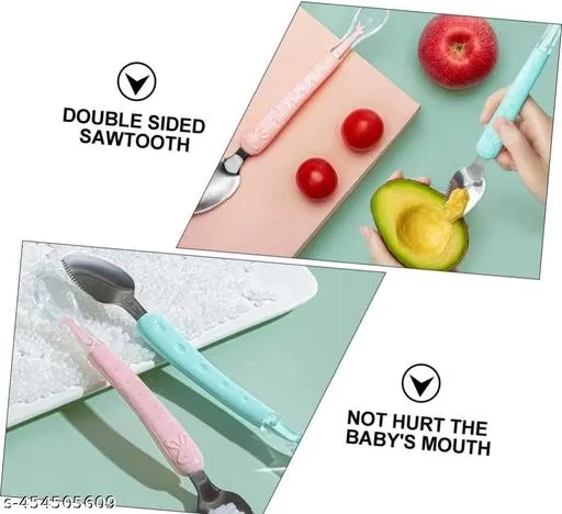 Double Side Spoon,Cutter Spoon ,Silicone And Steel Spoon,Training Spoon