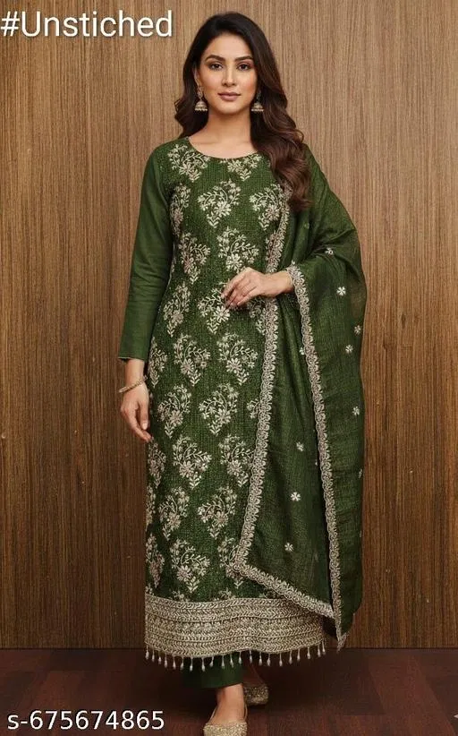 Embroidered Punjabi/All Over Suits for Women (Multicolor, 6.45 meter (XL)