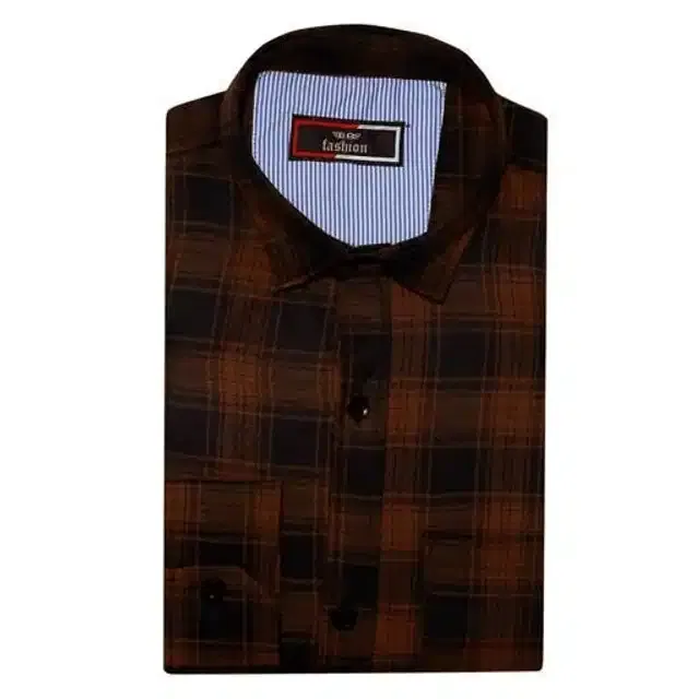Casual Shirt for Men (Brown, M)