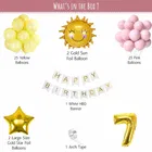 Sun & Star Theme 7th Birthday Balloon Decoration Kit , Multicolor, Pack Of 56