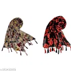 Chiffon Scarves for Women, Peach, Pack of 2