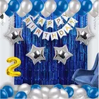 2nd Happy Birthday Balloon Decoration Kit, Blue, Set of 1