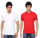 Polo Solid Cotton Blend T-shirts for Men, Pack of 4 