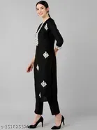 Viscose Rayon Embroidered Kurta with Pant & Dupatta for Women 