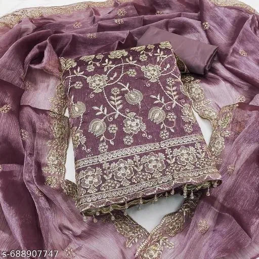 Embroidered Anarkali Suit for Women (Pink, Un Stitched)