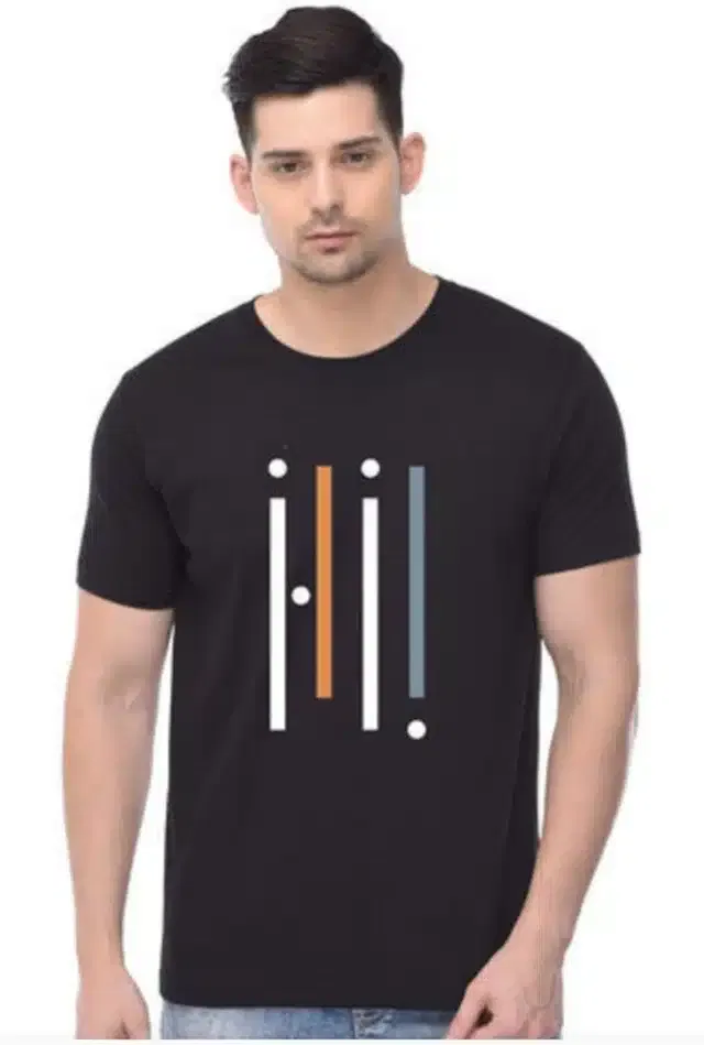 Printed T-Shirt for Men (Black, XL)