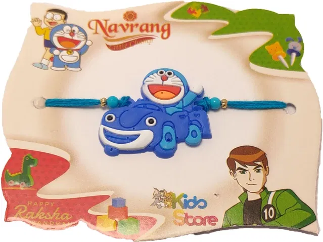 Plastic Doreamon PVC Rakhi for Kids (Multicolor, Pack of 1)