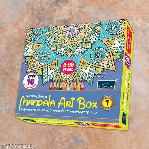 Harmony Design Mandala Art Boox Part 1 – Experience the jooy of coloring with 18 intricate mandalas and 10 vibrant pencils to bring your art to life!