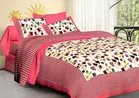 Sanganeri Jaipuri Traditional Printed Double Bed Sheet with 2 Pillow Covers 