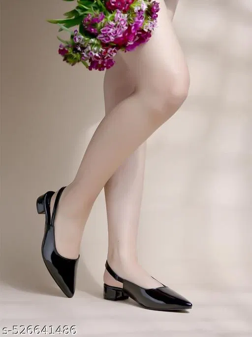 Patent Leather Ballerinas for Women (Black, IND-2)