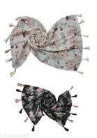 Chiffon Scarves for Women, Multicolor, Pack of 2