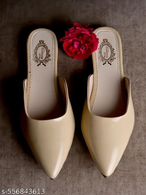 Flatform Mules for Women (Beige, 3.0)