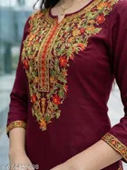 Floral Embroidered Acrylic Kurti for Women 