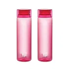 CELLO H2O Round Unbreakable Plastic Water Bottle 1 Liter (Pink, Pack of 2)
