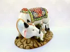 Decorative Marble dust/Polyresin Cow and Calf Big Statue/Idol, Pack Of 1