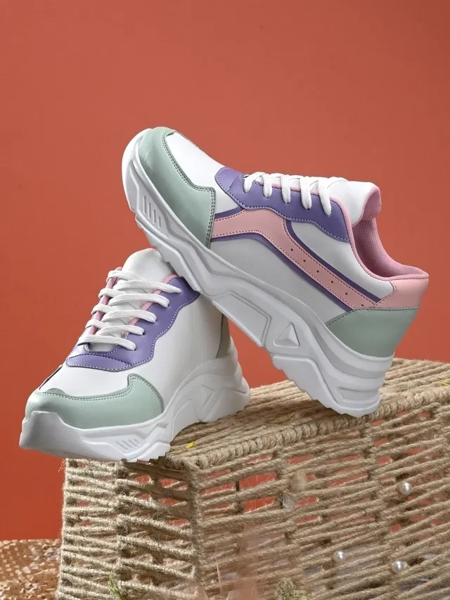 Sports Shoes for Women (White & Purple, 4)