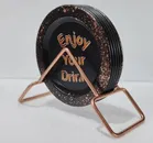 Iron Coster Set, Black, Pack of 6