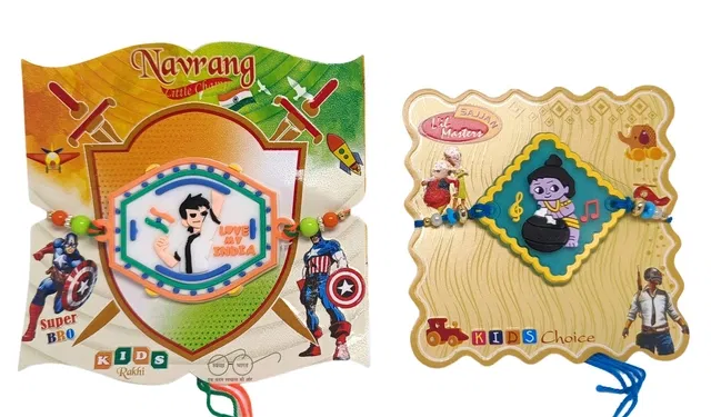 Synthetic Rakhi for Raksha Bandhan (Multicolor, Pack of 2)