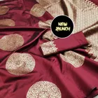 Litchi Silk Zari Woven Saree for Women, Maroon 