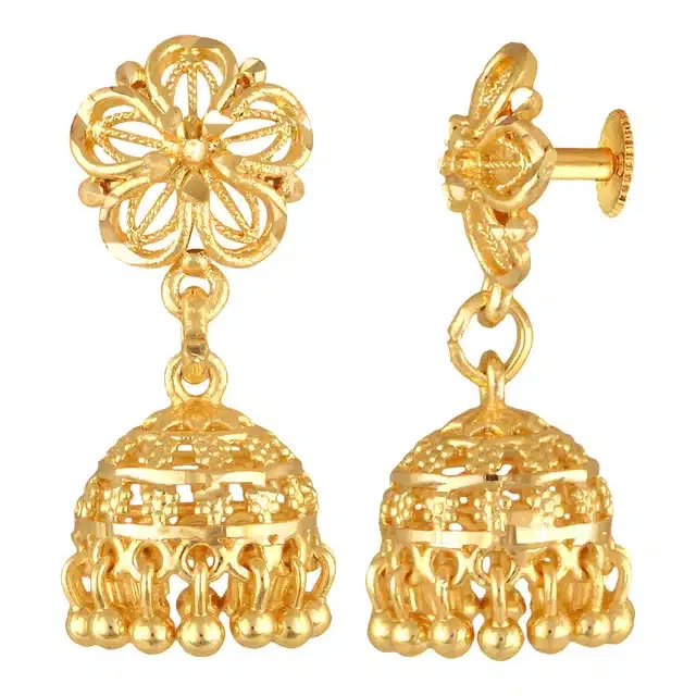 Oxidised Alloy Gold Plated Earrings for Women (Gold, Set of 1)