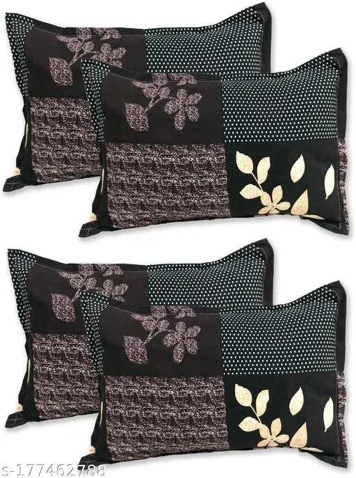 Polycotton Pillow Covers (Multicolor, 17x27 inches) (Pack of 4)