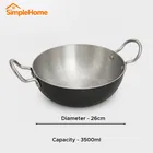 SimpleHome Aluminium Kadhai With Induction Base-3500 ml 26cm