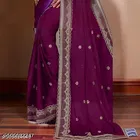 Georgette Saree for Women, Purple 