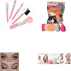 Makeup Brushes (5 Pcs) with 6 Pcs Beauty Blenders (Multicolor, Set of 2)