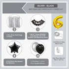 6th Happy Birthday Balloon Decoration Kit, Silver, Set of 1