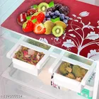 KANUSHI Industries® 1 Pc Fridge Covers / Refrigerator Cover + 1 Pc Microwave/Oven Cover Top + 3 Fridge Mats 