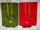 Cotton Solid Kurta for Men, Red & Olive, Pack of 2 