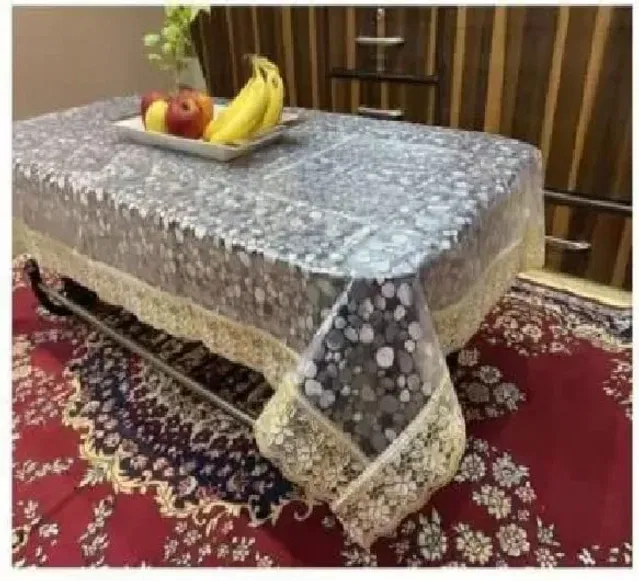 PVC Printed 4 Seaters Table Cover (Multicolor, 40x60 inches)