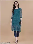 Net Kurti for Women,  Teal  