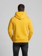 Fleece Printed Hoodie for Men, Yellow 
