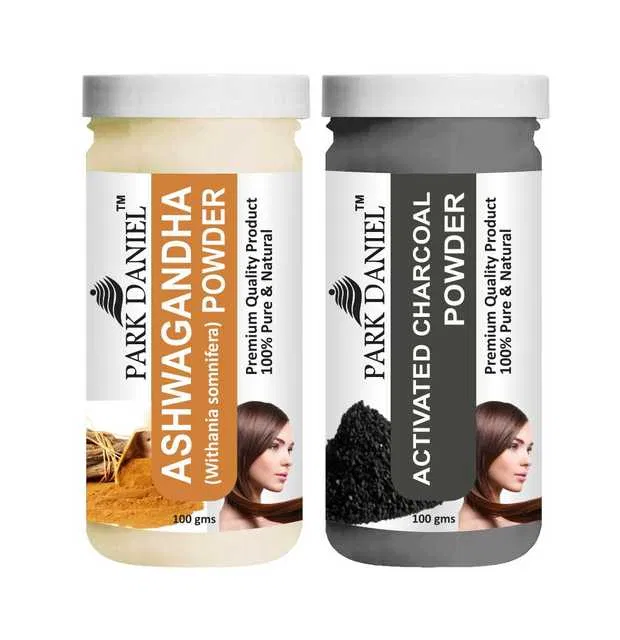 Park Daniel Premium Ashwagandha Powder & Activated Charcoal Powder (Pack Of 2, 100 g) (SE-688)