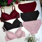 Cotton Blend Lingerie Set for Women, Multicolour, Pack of 3 