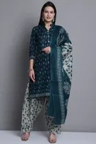 Cotton Printed Kurta with Pant & Dupatta 