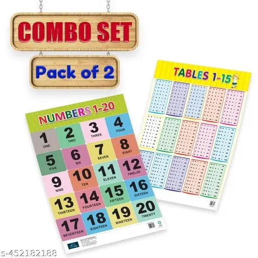 Numbers & Tables Cgart for Kids, Set of 2