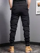 Cotton Blend Solid Trackpant for Men, Black 