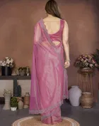 Bollywood Pink Organza Net Saree for Women