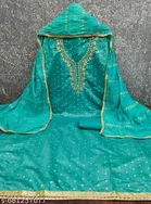 Silk Blend Embroidered Punjabi/All Over Suits Semi-Stitched Suits 