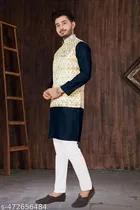 Solid Show Button Koti for Men 