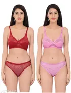 Polycotton Bra with Panty for Women 