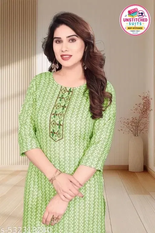 SIMPLYETHNIC Printed Casual Wear Kurti for Women (Green, XXL)