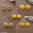 Handcrafted Ethnic Gold Look Stud Earrings