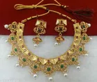Brass Necklace with Earrings for Women 