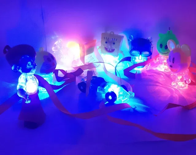 Plastic Nine Kids Light Rakhi for Kids (Multicolor, Pack of 9)