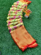 Cotton Silk Printed Saree for Women (Yellow, 6.3 m)